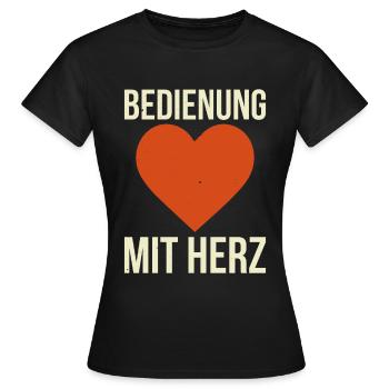 Bedienung Mit Herz - Frauen T-Shirt - Schwarz - Vorne - AI Model Female 172 dark (172cm)