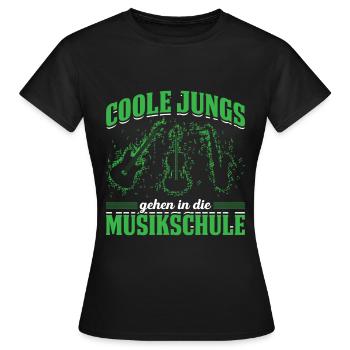 Coole Jungs Gehen In Die Musikschule - Frauen T-Shirt - Schwarz - Vorne - AI Model Female 172 dark (172cm)