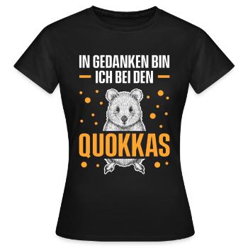 In Gedanken Bin Ich Bei Den Quokkas - Frauen T-Shirt - Schwarz - Vorne - AI Model Female 172 dark (172cm)