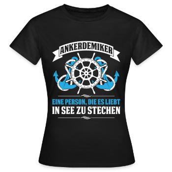 Ankerdemiker Person Die Es Liebt In See Zu Stechen - Frauen T-Shirt - Schwarz - Vorne - AI Model Female 172 dark (172cm)