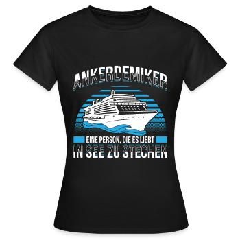 Ankerdemiker Person Die Es Liebt In See Zu Stechen - Frauen T-Shirt - Schwarz - Vorne - AI Model Female 172 dark (172cm)