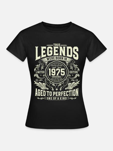 Født i 1975 Legends Vintage Birthday - T-skjorte for kvinner - svart