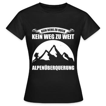 Alpenüberquerung Für Alpenüberquerer Wanderin Wand - Frauen T-Shirt - Schwarz - Vorne - AI Model Female 172 dark (172cm)