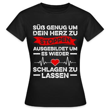 Erste Hilfe Für Ersthelfer Rettungssanitäter Sanit - Frauen T-Shirt - Schwarz - Vorne - AI Model Female 172 dark (172cm)