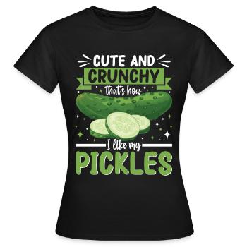 Cadeau de concombre mignon et croquant - T-shirt Femme - noir - Devant - AI Model Female 172 dark (172cm)
