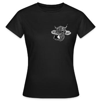 Cow Farm Motif Print - Women's T-Shirt - black - Front - AI Model Female 172 dark (172cm)