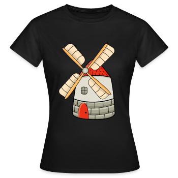 Moulin à vent - T-shirt Femme - noir - Devant - AI Model Female 172 dark (172cm)