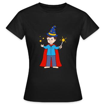 Wizard Magician - Women's T-Shirt - black - Front - AI Model Female 172 dark (172cm)
