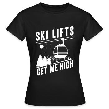 Remontées mécaniques Snowboad Ski Vacation - T-shirt Femme - noir - Devant - AI Model Female 172 dark (172cm)