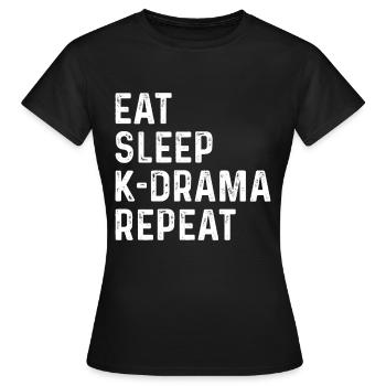 K-Drama Kdrama Korean Drama Korea Hallyu K-Drama - Frauen T-Shirt - Schwarz - Vorne - AI Model Female 172 dark (172cm)