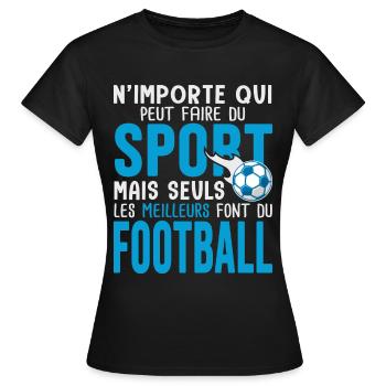 Cadeau foot football joueur de foot - T-shirt Femme - noir - Devant - AI Model Female 172 dark (172cm)