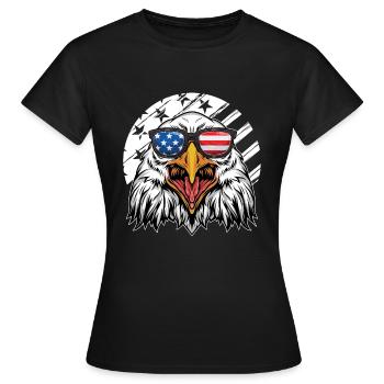 American 4 juillet Patriotic Eagle - T-shirt Femme - noir - Devant - AI Model Female 172 dark (172cm)