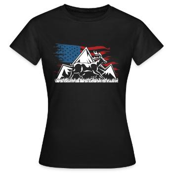 Patriotische Hirschjagd Für Hirschjäger - Frauen T-Shirt - Schwarz - Vorne - AI Model Female 172 dark (172cm)