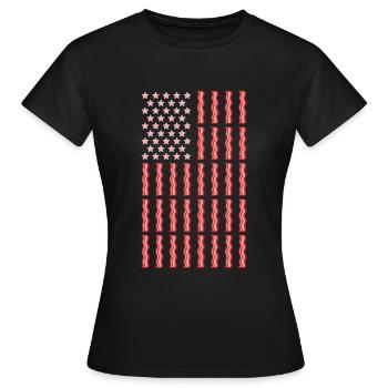 Patriotischer Speck Flagge Frühstück Speck Liebhab - Frauen T-Shirt - Schwarz - Vorne - AI Model Female 172 dark (172cm)