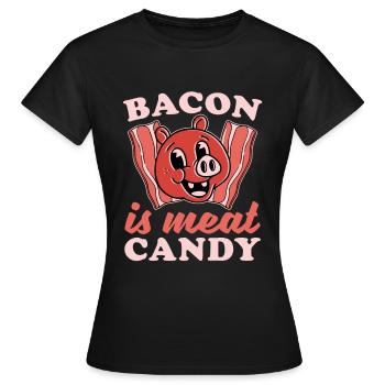 Speck Fleisch Süßigkeiten Frühstück Speck Liebhabe - Frauen T-Shirt - Schwarz - Vorne - AI Model Female 172 dark (172cm)