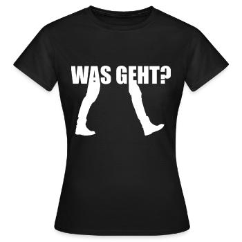 Was Geht Begrüßung - Frauen T-Shirt - Schwarz - Vorne - AI Model Female 172 dark (172cm)