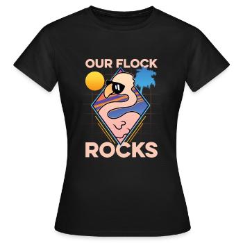 Unser Flock Rocks - Frauen T-Shirt - Schwarz - Vorne - AI Model Female 172 dark (172cm)