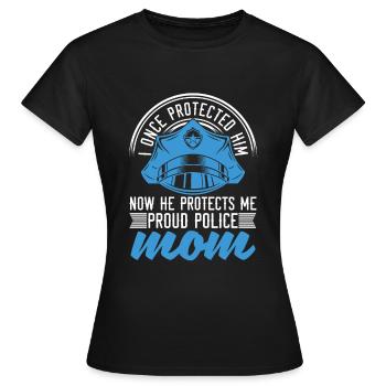 Je l’ai protégé une fois, maintenant il protège - T-shirt Femme - noir - Devant - AI Model Female 172 dark (172cm)