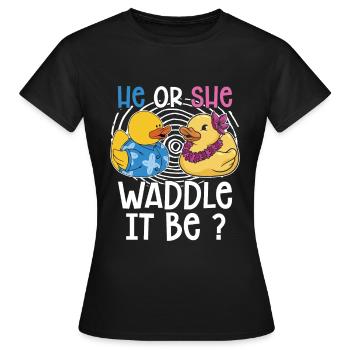 Il ou elle se dandine En Étant ? - T-shirt Femme - noir - Devant - AI Model Female 172 dark (172cm)