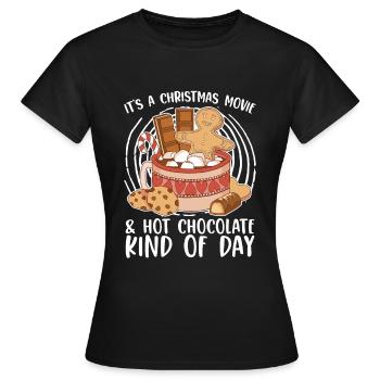Film de Noël & Hot Choco Art Of Day Noël - T-shirt Femme - noir - Devant - AI Model Female 172 dark (172cm)
