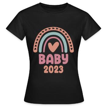 Bébé 2023 - T-shirt Femme - noir - Devant - AI Model Female 172 dark (172cm)