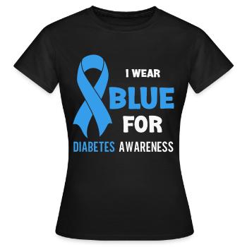 Diabetes Awareness Blue Diabetes Band Diabetes - Women's T-Shirt - black - Front - AI Model Female 172 dark (172cm)