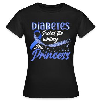 Diabetes Awareness Blue Diabetes Band Diabetes - Women's T-Shirt - black - Front - AI Model Female 172 dark (172cm)