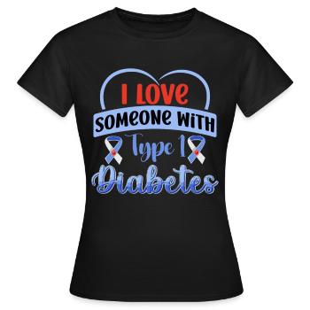 Diabetes Awareness Blue Diabetes Band Diabetes - Women's T-Shirt - black - Front - AI Model Female 172 dark (172cm)