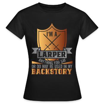 Live Action Rollenspiel Larp Larper Fantasy - Frauen T-Shirt - Schwarz - Vorne - AI Model Female 172 dark (172cm)