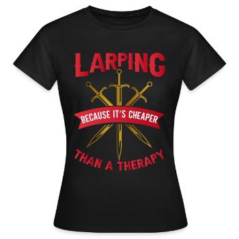 Larp Larper Larping Live Action Rollenspiel - Frauen T-Shirt - Schwarz - Vorne - AI Model Female 172 dark (172cm)