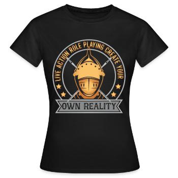 Live Action Rollenspiel Larp Larper Fantasy - Frauen T-Shirt - Schwarz - Vorne - AI Model Female 172 dark (172cm)