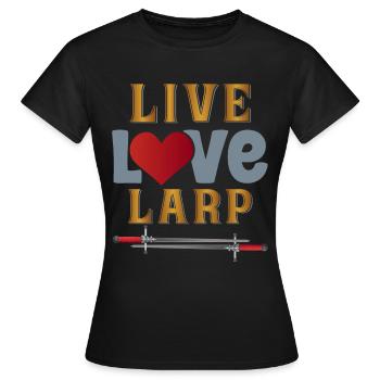 Larp Larper Larping Live Action Rollenspiel - Frauen T-Shirt - Schwarz - Vorne - AI Model Female 172 dark (172cm)