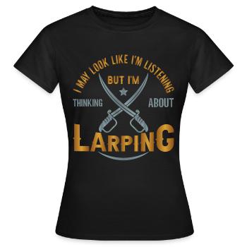 Live Action Rollenspiel Larp Larper Fantasy - Frauen T-Shirt - Schwarz - Vorne - AI Model Female 172 dark (172cm)