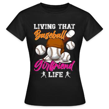 Baseball Spieler Baseball Spielerin Baseball Team - Frauen T-Shirt - Schwarz - Vorne - AI Model Female 172 dark (172cm)