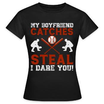 Baseball Spieler Baseball Spielerin Baseball Team - Frauen T-Shirt - Schwarz - Vorne - AI Model Female 172 dark (172cm)