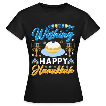 Hanoucca - T-shirt Femme - noir - Devant - AI Model Female 172 dark (172cm)