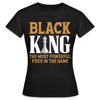 Échiquier Échiquier Mois de l’histoire des Noirs - T-shirt Femme - noir - Devant - AI Model Female 172 dark (172cm)