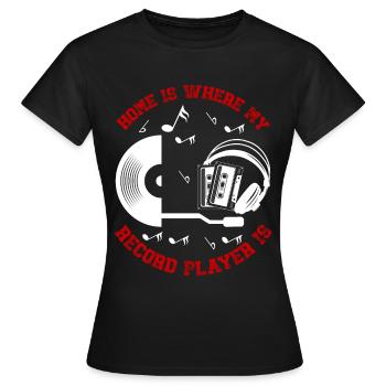 Platine vinyle vinyle rétro collection - T-shirt Femme - noir - Devant - AI Model Female 172 dark (172cm)