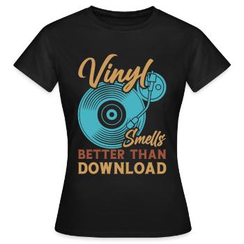 Retro Vinyl Sammlung Schallplatte Plattenspieler - Frauen T-Shirt - Schwarz - Vorne - AI Model Female 172 dark (172cm)