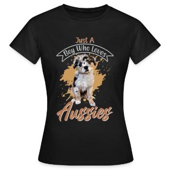 Berger australien Aussie Papa Aussie Maman - T-shirt Femme - noir - Devant - AI Model Female 172 dark (172cm)