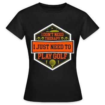Golf Golfen Golfspieler Golfspieler Golfschläger - Frauen T-Shirt - Schwarz - Vorne - AI Model Female 172 dark (172cm)