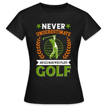 Golf Golfen Golfspieler Golfspieler Golfschläger - Frauen T-Shirt - Schwarz - Vorne - AI Model Female 172 dark (172cm)