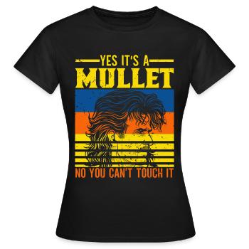 Mullet Frisur Vokuhila Frisur - Frauen T-Shirt - Schwarz - Vorne - AI Model Female 172 dark (172cm)