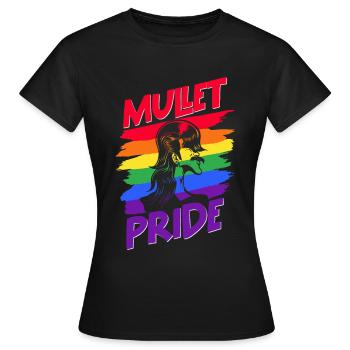 Mullet Frisur Vokuhila Frisur - Frauen T-Shirt - Schwarz - Vorne - AI Model Female 172 dark (172cm)