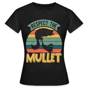 Mullet Frisur Vokuhila Frisur - Frauen T-Shirt - Schwarz - Vorne - AI Model Female 172 dark (172cm)