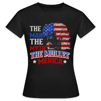 Mullet Hairstyle Vokuhila Hairstyle - Women's T-Shirt - black - Front - AI Model Female 172 dark (172cm)