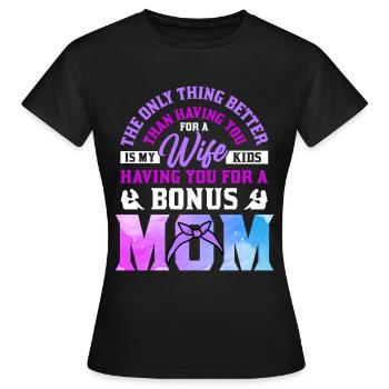 Fête des belles-mères Belle-mère Mère - T-shirt Femme - noir - Devant - AI Model Female 172 dark (172cm)
