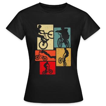 Vélo Rétro - T-shirt Femme - noir - Devant - AI Model Female 172 dark (172cm)