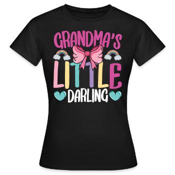 Grandma’s Little Darling Kiddie Ribbon Hearts - T-shirt Femme - noir - Devant - AI Model Female 172 dark (172cm)