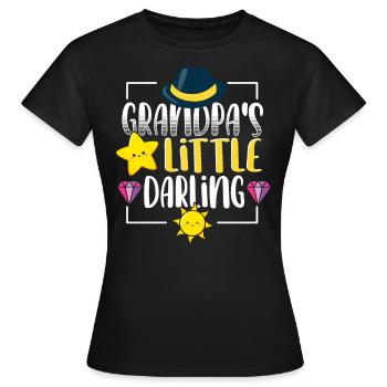 Grandpa’s Little Darling Kiddie Sun Star Kids - T-shirt Femme - noir - Devant - AI Model Female 172 dark (172cm)